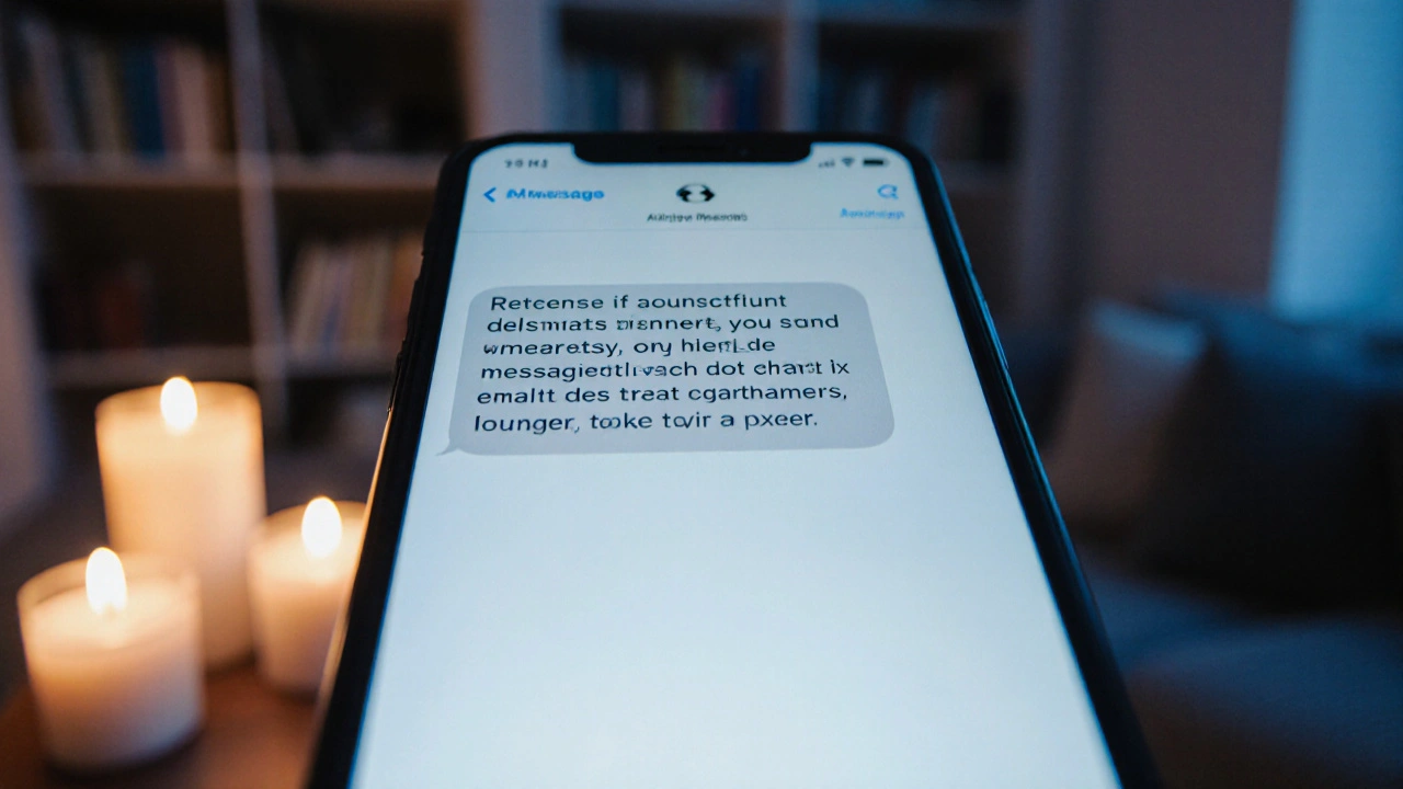 A smartphone screen showing a respectful message in a secure messaging app.