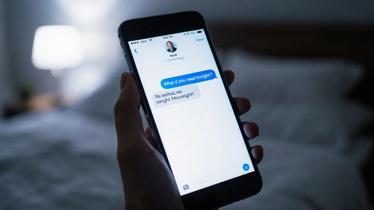 Smartphone screen showing a respectful message about companionship needs.