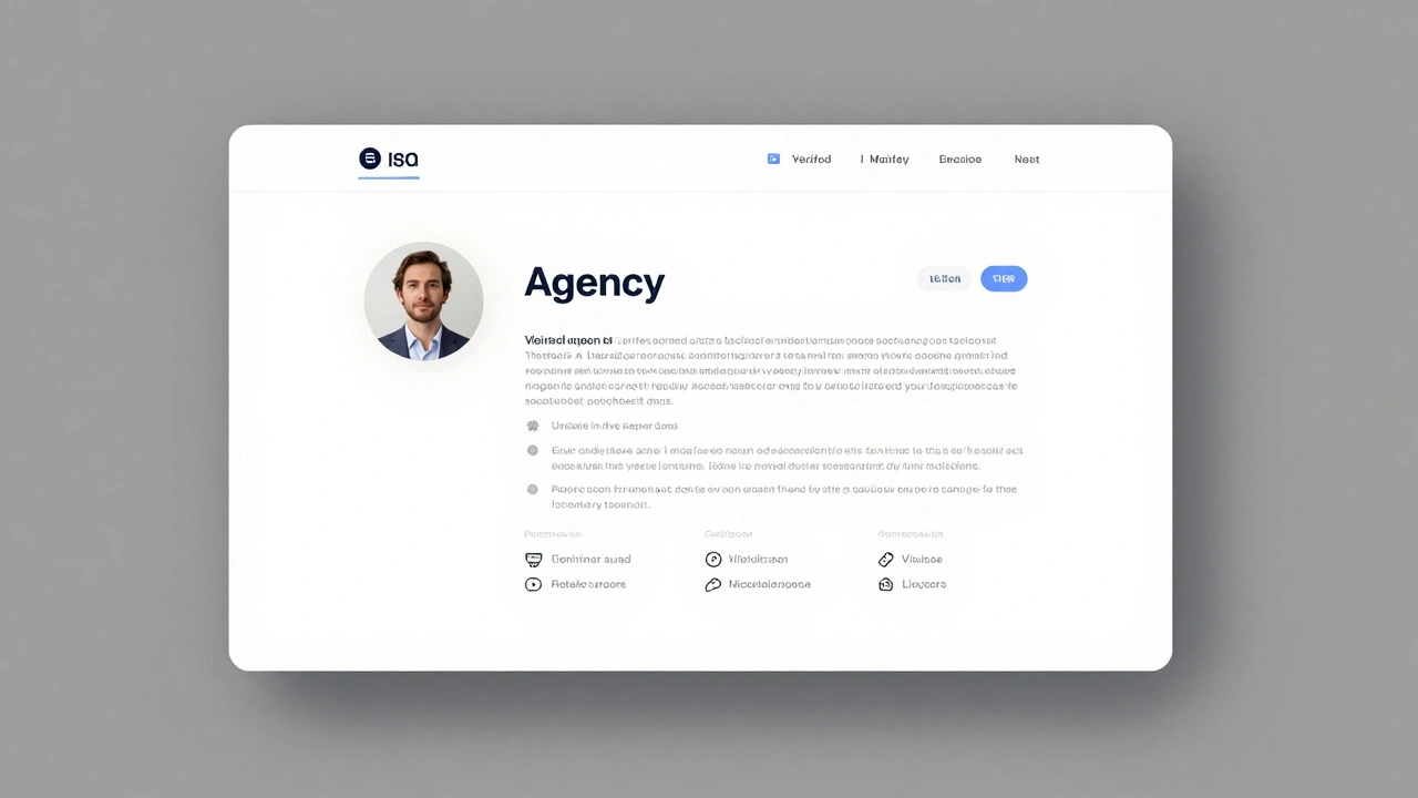 A clean, modern escort agency website interface showing verified professional profiles.