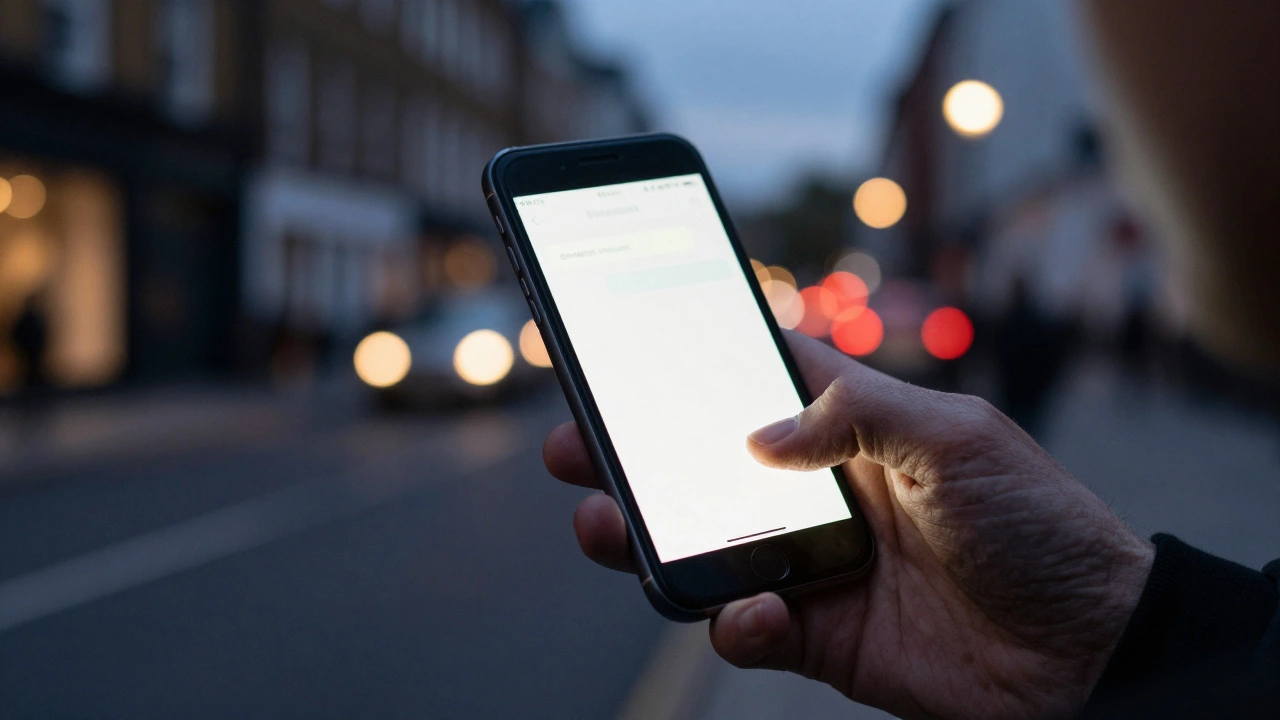 Hands holding a smartphone with a secure messaging app, emphasizing privacy and discretion.