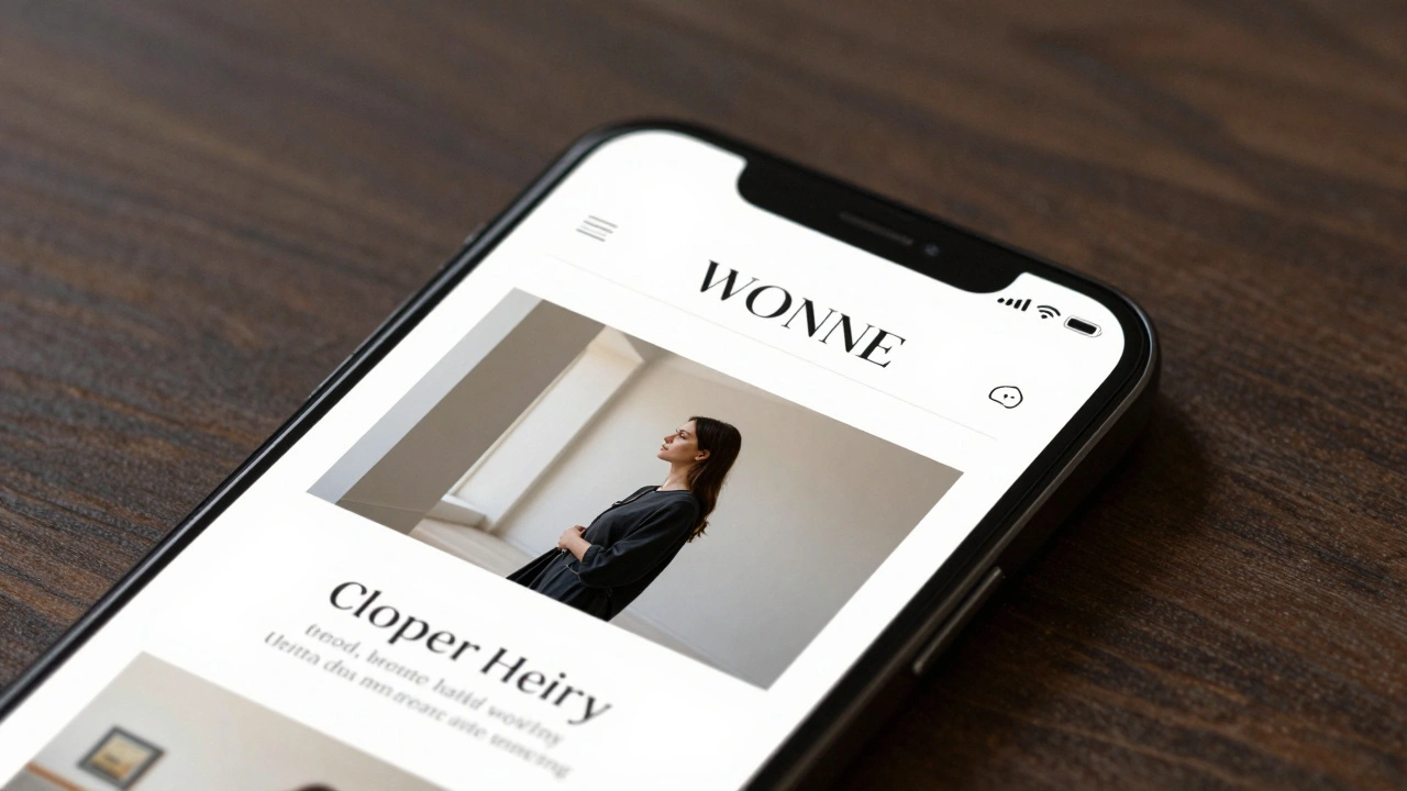 A smartphone screen showing a minimalist professional website with no flashy graphics.